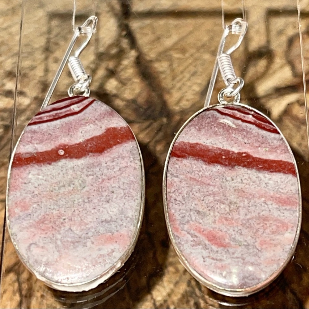Wave Dolostone Dolomite Earrings 1 7/8”
